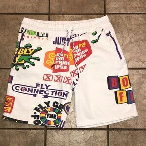 Men's Born Fly All Over Print- Fly a Thon- Game Shows Sweat Shorts-Size 2XL-